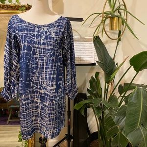 Joie Silk Graphic Print Shift Dress - HTF